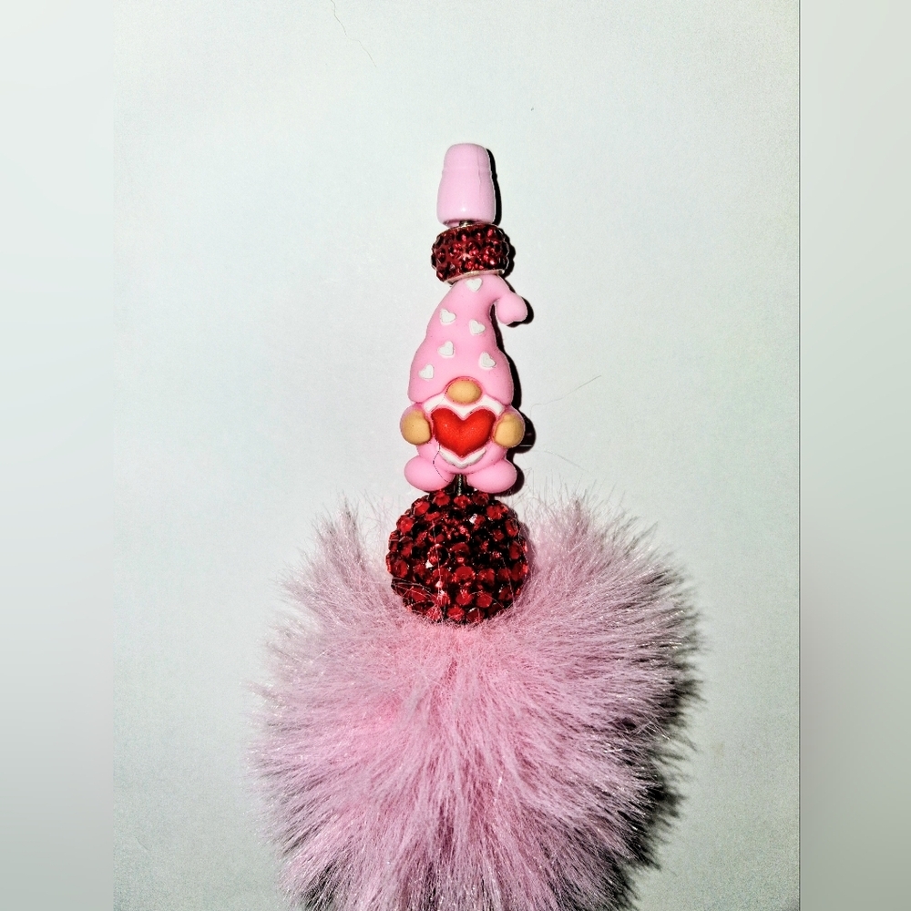 💗 FLUFFY PINK GNOME - CHARM PEN